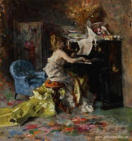 mujer en un piano mujer en un piano