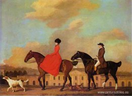 John y Sophia Musters cabalgando en Colwick Hall John y Sophia Musters cabalgando en Colwick Hall