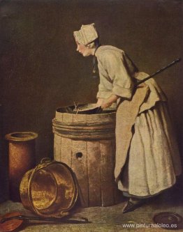 Mujer fregando platos Mujer fregando platos