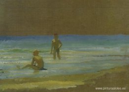 Chicos en la playa. Estudiar Chicos en la playa. Estudiar