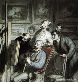 Visitantes en el taller de un pintor. Visitantes en el taller de un pintor.