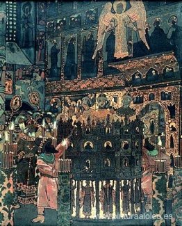 Devoción de disfraces del horno de fuego antes de la liturgia na Devoción de disfraces del horno de fuego antes de la liturgia na