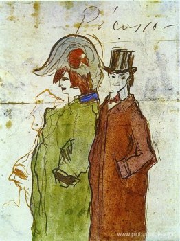 Picasso con pareja Picasso con pareja