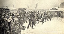 En las afueras de los trabajadores en los días del derrocamiento En las afueras de los trabajadores en los días del derrocamiento