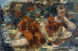 Mujer dormida en la hierba Mujer dormida en la hierba