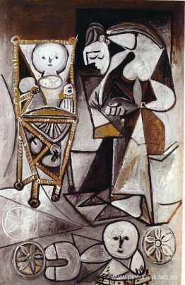 Dibujo mujer rodeada de sus hijos Dibujo mujer rodeada de sus hijos