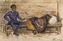 Gitanos en la estación de tren. Gitanos en la estación de tren.