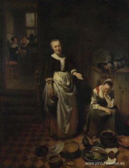 Interior con una criada durmiendo - The Idle Servan Interior con una criada durmiendo - The Idle Servan