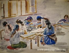 Bajchisarái. Cooperativa de alfombras bordadas. Bajchisarái. Cooperativa de alfombras bordadas.