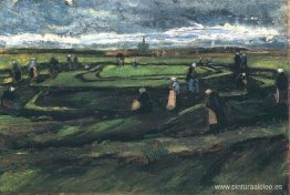 Mujeres remendando redes en las dunas Mujeres remendando redes en las dunas