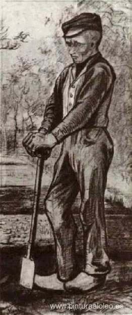 Granjero apoyado en su pala Granjero apoyado en su pala