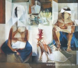 Dos hombres con gallo Dos hombres con gallo