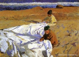 Reparando la vela Reparando la vela