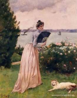 mujer con un abanico mujer con un abanico