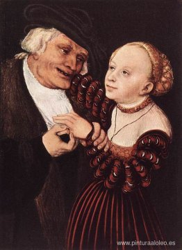 anciano y mujer joven anciano y mujer joven