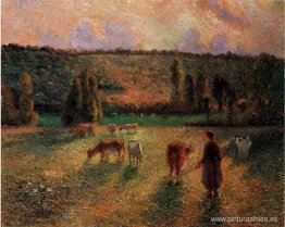 Pastor de vacas en Eragny Pastor de vacas en Eragny