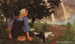 La chica del hongo bajo el arcoiris La chica del hongo bajo el arcoiris