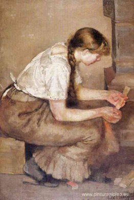 Niña encendiendo una estufa Niña encendiendo una estufa