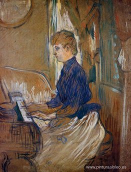 Al piano Madame Juliette Pascal en el Salón del Chateau de Malro Al piano Madame Juliette Pascal en el Salón del Chateau de Malro