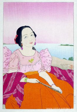 Retrato de una mujer chamorro - Rojo Retrato de una mujer chamorro - Rojo