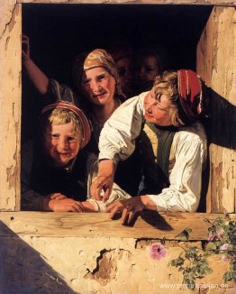 niños en la ventana niños en la ventana