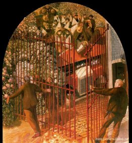 Convoy de soldados heridos llegando a las puertas del Hospital B Convoy de soldados heridos llegando a las puertas del Hospital B