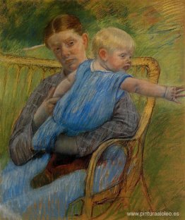 Mathilde cargando a un bebé que se extiende hacia la derecha Mathilde cargando a un bebé que se extiende hacia la derecha