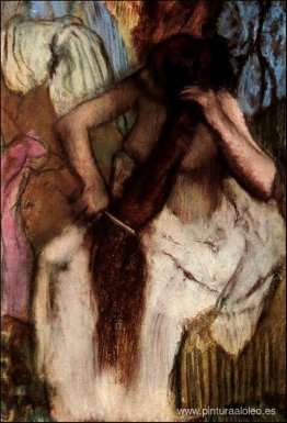 Mujer sentada peinándose Mujer sentada peinándose