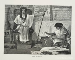 Representación de José leyéndole al faraón. Representación de José leyéndole al faraón.