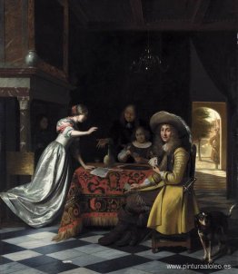 Jugadores de cartas en una mesa Jugadores de cartas en una mesa