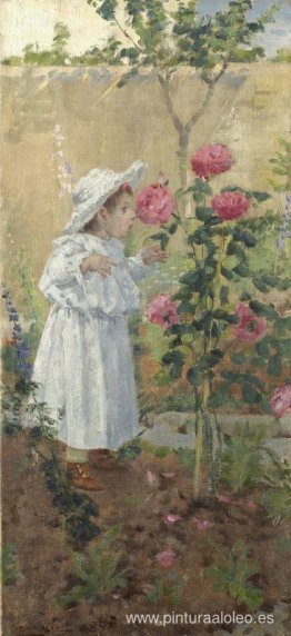 Niña entre las rosas Niña entre las rosas