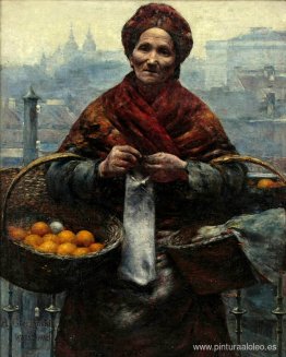 Mujer judía vendiendo naranjas Mujer judía vendiendo naranjas