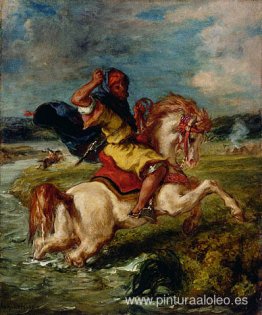 Jinete marroquí cruzando un Ford Jinete marroquí cruzando un Ford