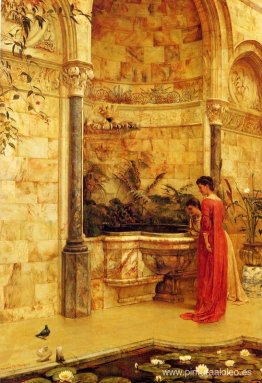 Damas elegantes junto a una fuente Damas elegantes junto a una fuente