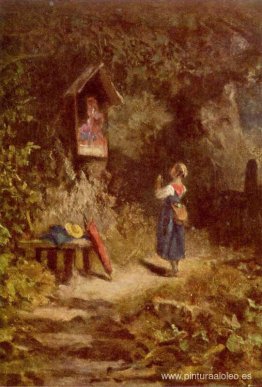 Campesina rezando en el bosque Campesina rezando en el bosque