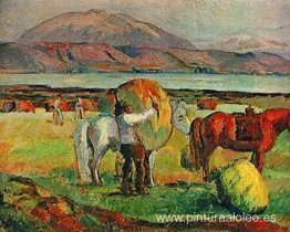 Río Thjórsá, Monte Hekla bajo el sol vespertino Río Thjórsá, Monte Hekla bajo el sol vespertino