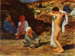 Siete niños con ropas coloridas Siete niños con ropas coloridas