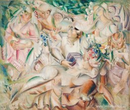 Fyra flickor y estudiante Fyra flickor y estudiante