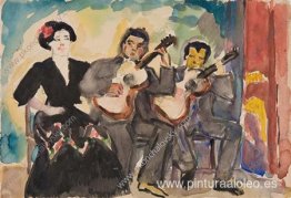 Dos guitarristas y cantante. Dos guitarristas y cantante.