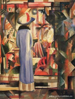 Mujer frente a una gran ventana iluminada Mujer frente a una gran ventana iluminada