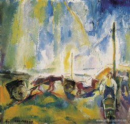 Jornaleros con carretillas Jornaleros con carretillas