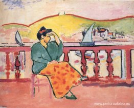 dama en una terraza dama en una terraza