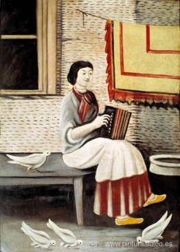 Sona Gorashvili tocando el acordeón Sona Gorashvili tocando el acordeón