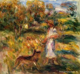 Mujer de Azul y Zaza en un Paisaje Mujer de Azul y Zaza en un Paisaje