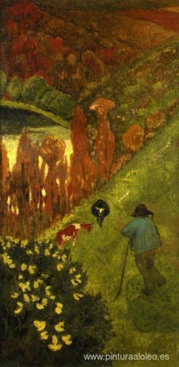 Pastor en el valle de Chateauneuf Pastor en el valle de Chateauneuf