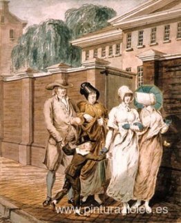 Domingo por la mañana frente a la Casa de Reuniones de Arch Stre Domingo por la mañana frente a la Casa de Reuniones de Arch Stre