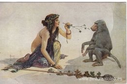 La chica con mono. La chica con mono.
