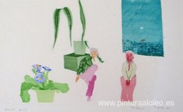 Sadie y Prudence del portafolio de 5 aguatintas 'Invitación a un Sadie y Prudence del portafolio de 5 aguatintas 'Invitación a un