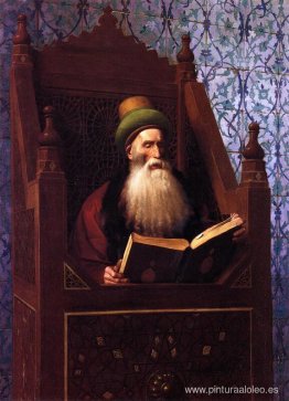 Mufti leyendo en su taburete de oración Mufti leyendo en su taburete de oración