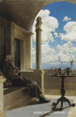 El cardenal arzobispo se sentó en su balcón sombreado El cardenal arzobispo se sentó en su balcón sombreado